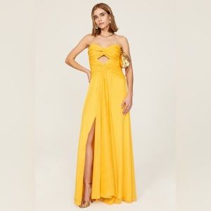 Likely Clea Gown Strapless Cutout Maxi Dress Yellow 4